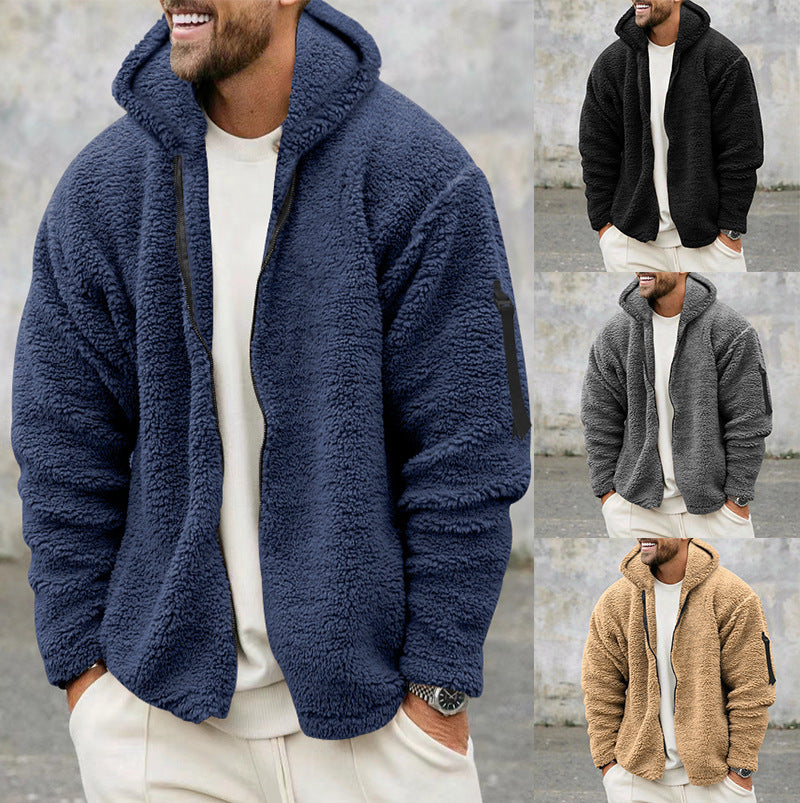 Herren Fleecejacke mit Kapuze EB