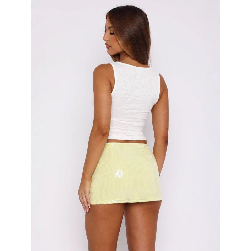 Damen Glamouröses Top mit Strassdetails und figurbetontem Schnitt EB