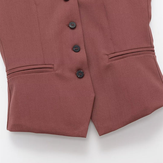 Damen ärmellose Blazerjacke mit eleganter Silhouette und feinen Details EB