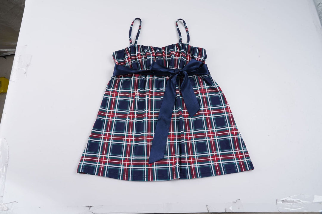 Damen sommerliches Trägerkleid mit eleganter Schleifenverzierung EB