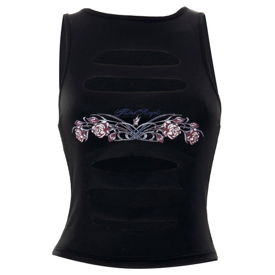 Damen trendiges Cut-out Crop Top EB