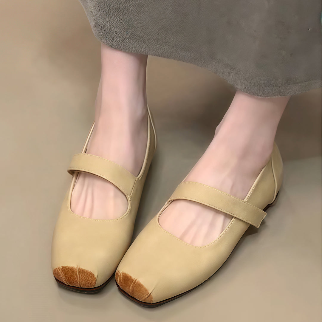 Damen Ballerinas mit verstellbarem Riemen und flexiblem Komfortfußbett EB