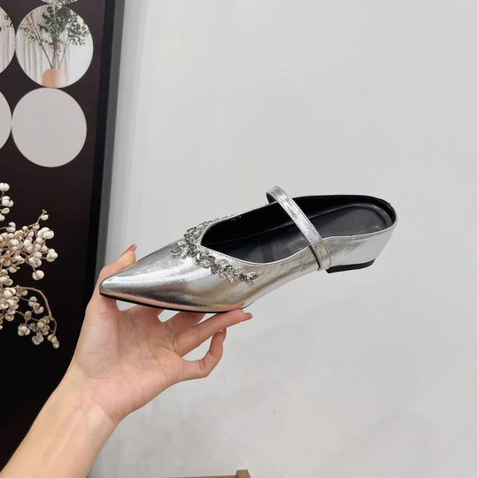 Damen elegante Slingback-Pumps mit funkelndem Strass EB