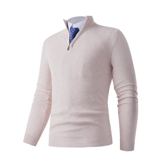 Herren Strickpullover mit modernem Stehkragen und strukturiertem Design EB