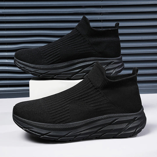 Unisex nahtloser Strick-Sock-Sneaker mit hohem Plateausohle Profil und gepolstertem Komfortfußbett EB