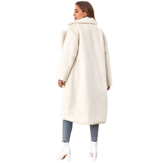 Damen Flauschiger Longblazer aus Kunstfell EB