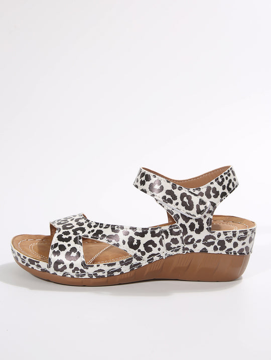 Damen Komfortable Riemensandalen mit verstellbaren Klettverschlüssen und anatomischem Fußbett EB