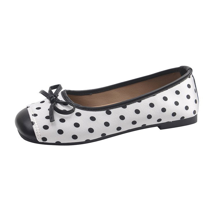 Damen Ballerinas mit verspieltem Punktedesign und zierlichem Schleifenakzent EB
