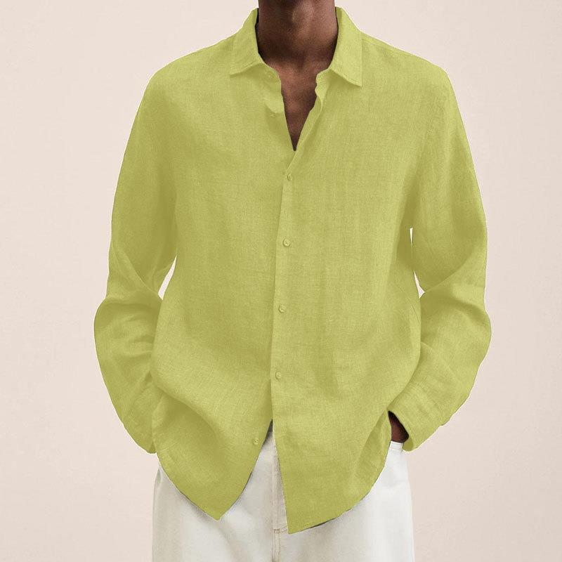 Herren nan leichtes Leinenhemd mit klassischem Kragen und lässigem Relaxed Fit EB