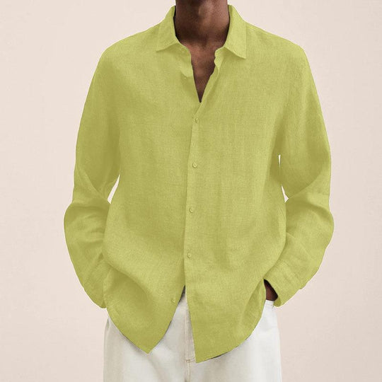 Herren nan leichtes Leinenhemd mit klassischem Kragen und lässigem Relaxed Fit EB