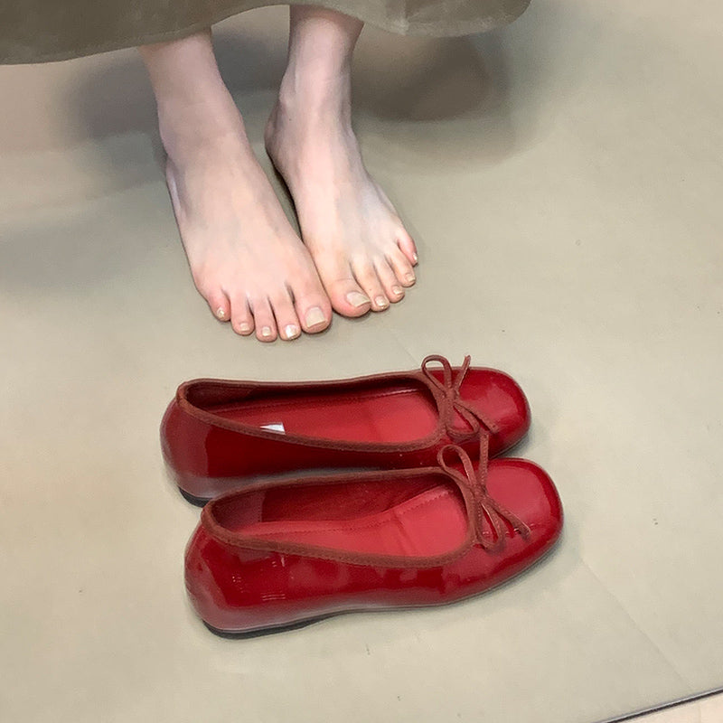 Damen Ballerinas mit dekorativer Schleifenverzierung und bequemer Sohle EB