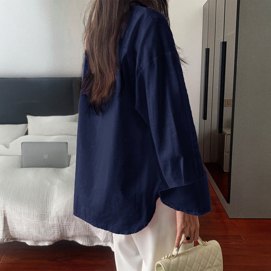 Damen nan zweiteiliges Sommer-Set aus leichtem Oversize-Hemd und ärmellosem Mini-Kleid EB