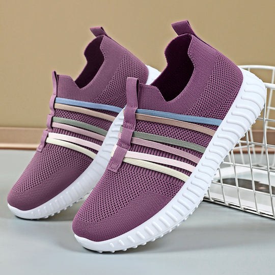Damen Bequeme Sportliche Slip-On Sneakers mit atmungsaktivem Obermaterial EB