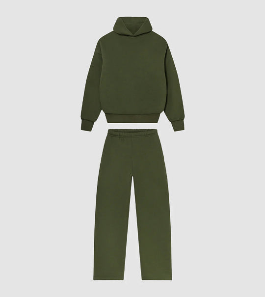 Unisex nan gemütliches Loungewear-Set mit hohem Rollkragen, relaxed-fit Sweatshirt und gerader Sweatpants EB