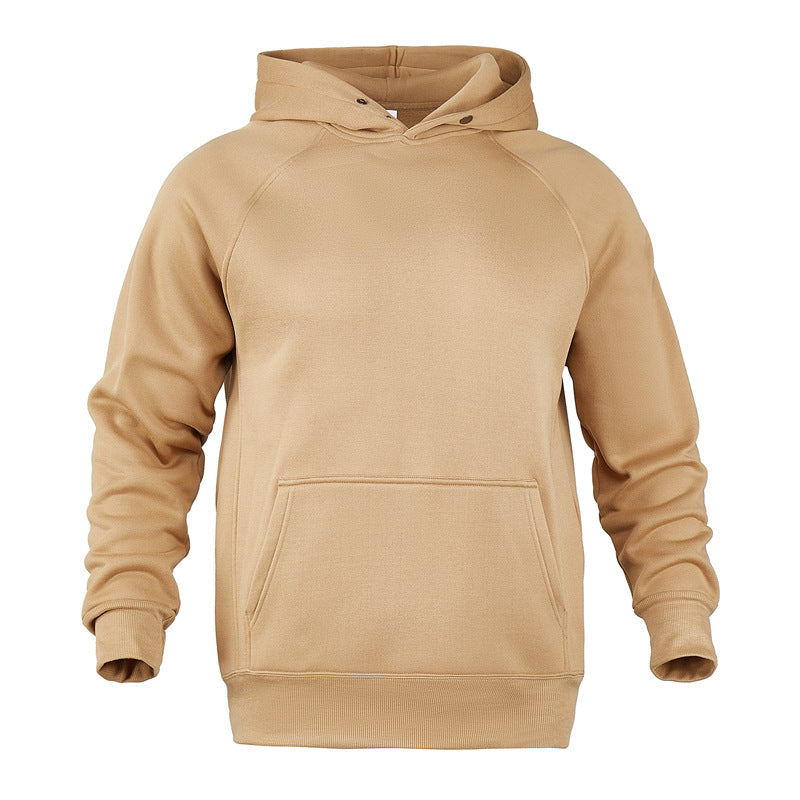 Unisex nan weicher Baumwollfleece Kapuzenpullover mit Kängurutasche und Raglanärmeln EB