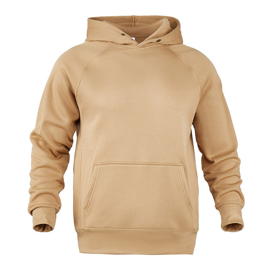 Unisex nan weicher Baumwollfleece Kapuzenpullover mit Kängurutasche und Raglanärmeln EB