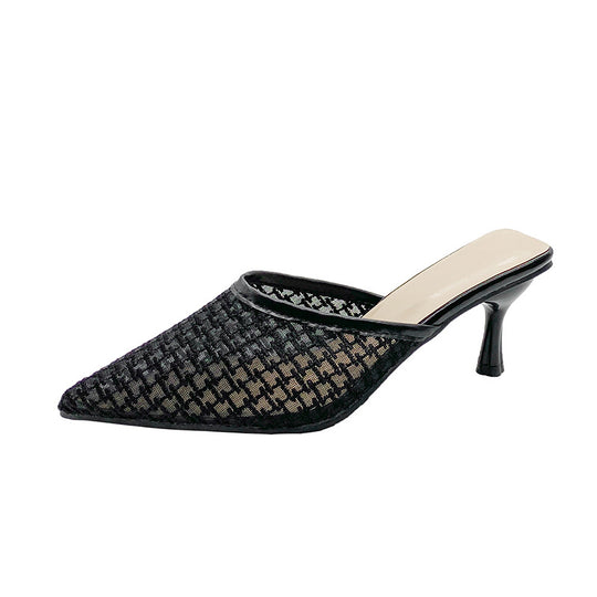 Damen Komfortable Mules mit elegantem Absatz EB