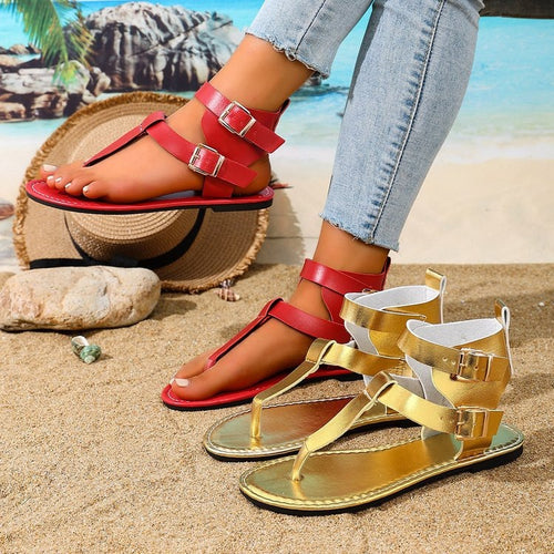 Damen modische Riemchen-Sandalen mit luxurösem Glitzereffekt EB