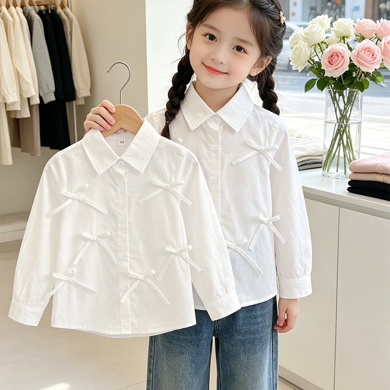 Mädchen Bluse mit liebevollen Schleifendetails EB