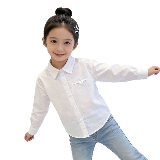 Mädchen elegante Bluse mit klassischem Kragen EB