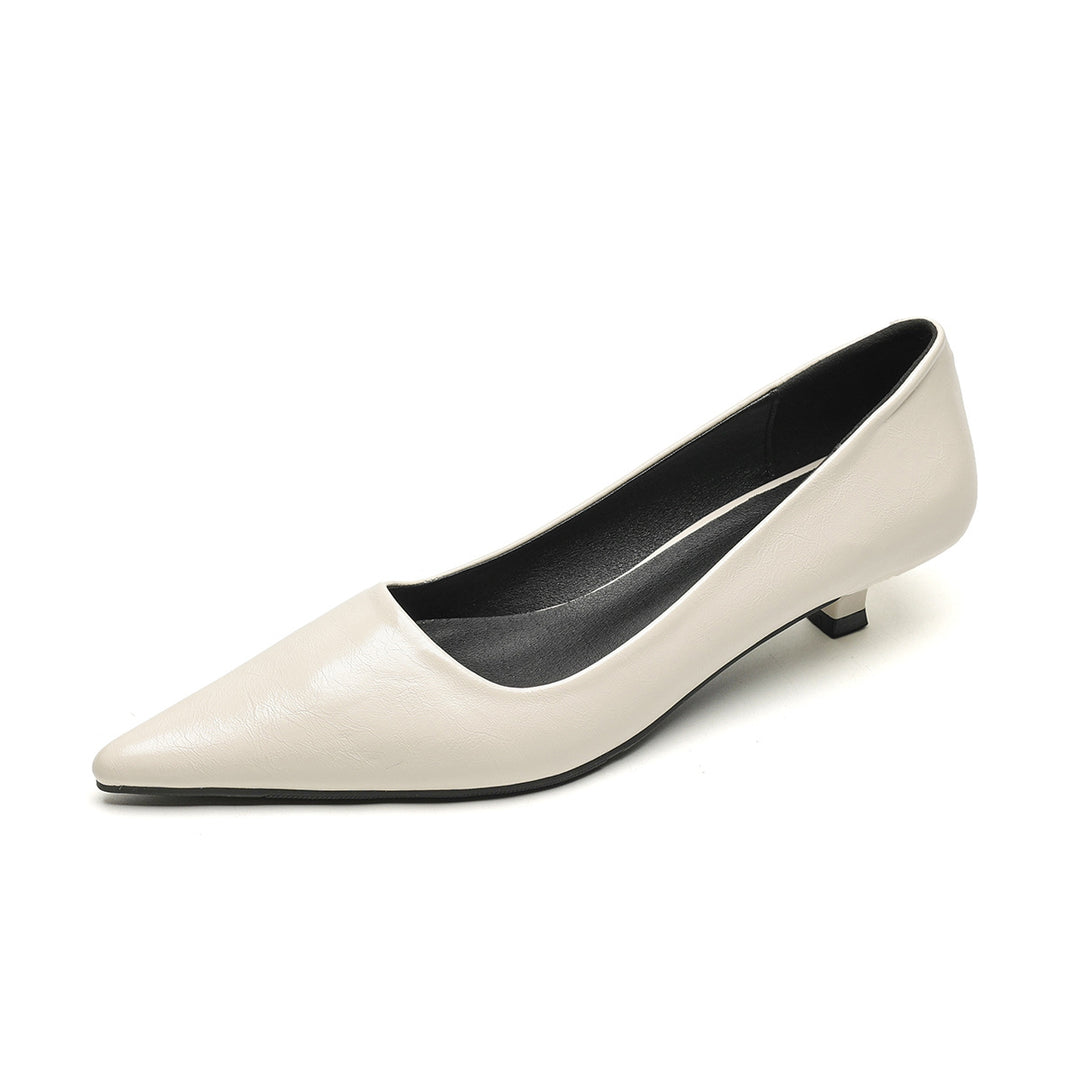 Damen elegante Slipper mit spitzem Zehenbereich und komfortablem Blockabsatz EB