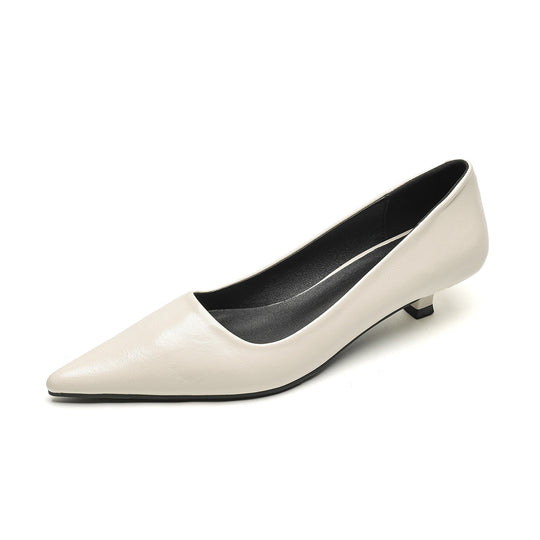Damen elegante Slipper mit spitzem Zehenbereich und komfortablem Blockabsatz EB