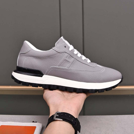 Damen Sportliche Sneakers aus hochwertigem Leder mit rutschfester Laufsohle EB