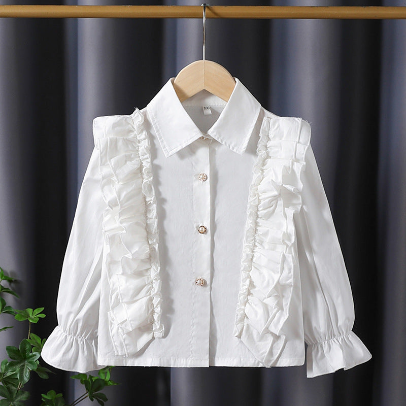 Mädchen Bluse mit Rüschendetails und eleganten Puffärmeln EB