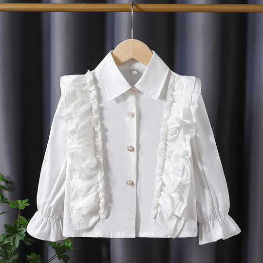 Mädchen Bluse mit Rüschendetails und eleganten Puffärmeln EB