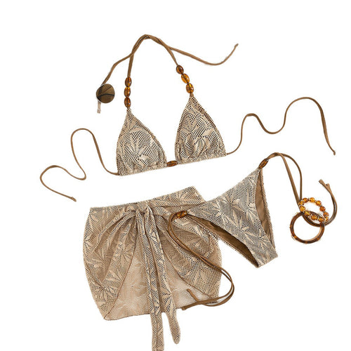 Damen Bikiniset mit raffiniertem Häkelmuster EB