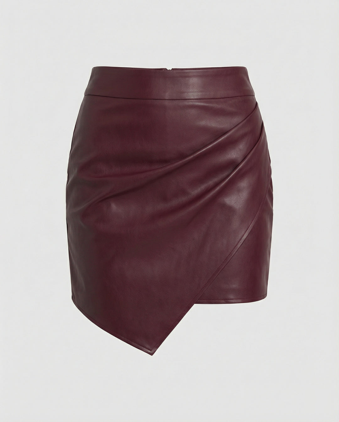 Damen Kunstleder Wickelrock EB