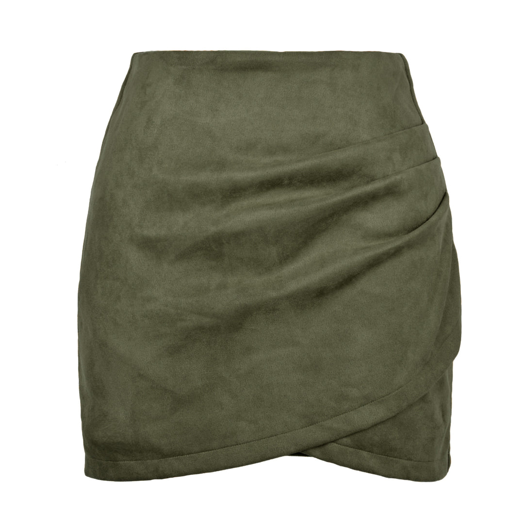 Damen High-Waist Wickelrock aus samtigem Mikrofaser EB