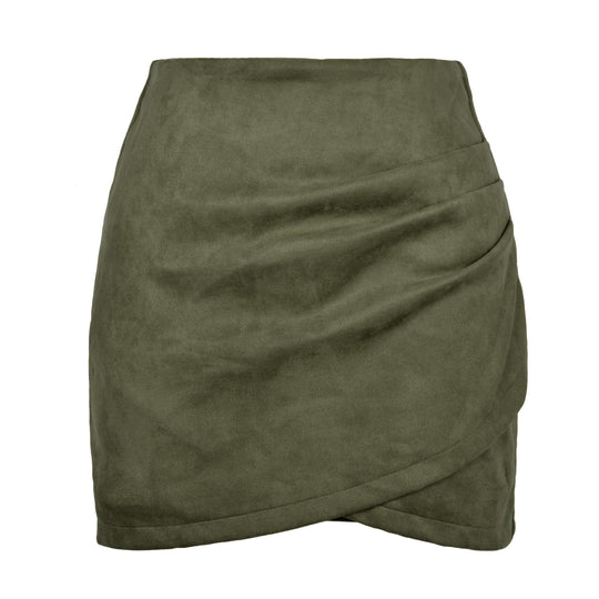 Damen High-Waist Wickelrock aus samtigem Mikrofaser EB