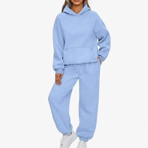 Damen nan gemütliches Oversize Hoodie und Jogginghose Set aus weicher Baumwollmischung EB