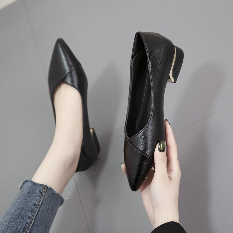 Damen elegante Spitze Ballerinas mit modischem Absatz EB