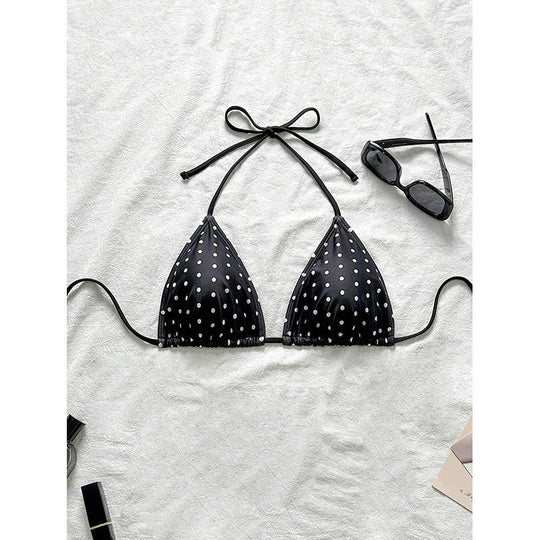 Damen Triangel-Bikini-Oberteil mit verspieltem Punkten-Design EB