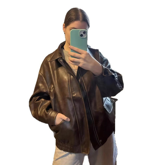 Damen jacke im Vintage-Stil mit lässigem Schnitt EB