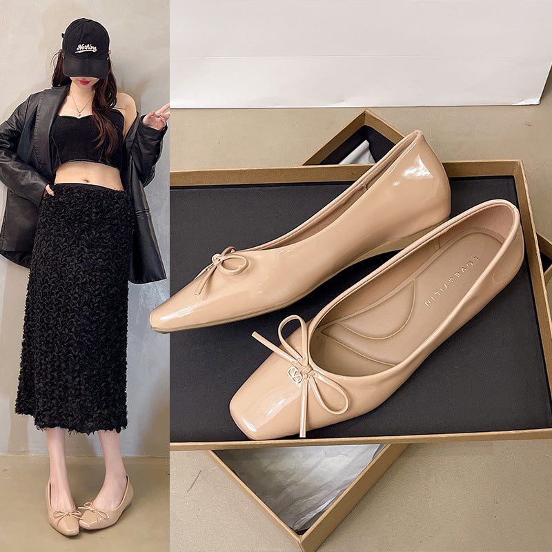 Damen Elegante Ballerinas mit Schleifen-Detail EB