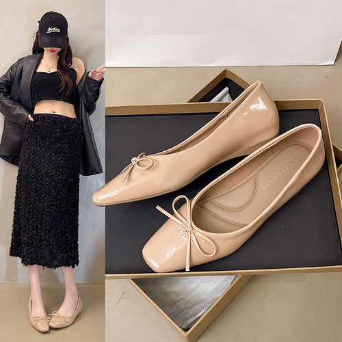 Damen Elegante Ballerinas mit Schleifen-Detail EB