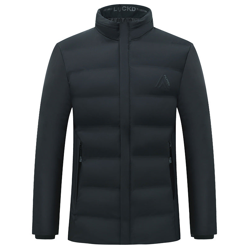 Herren Wattierte City-Jacke mit Stehkragen, wasserabweisender Oberfläche und verdecktem Reißverschluss EB