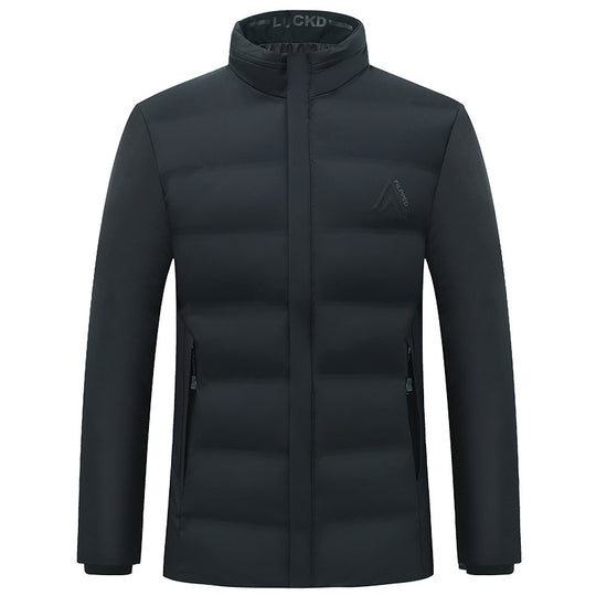 Herren Wattierte City-Jacke mit Stehkragen, wasserabweisender Oberfläche und verdecktem Reißverschluss EB