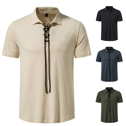 Herren Polo-Shirt mit einzigartigem Schnürdesign EB