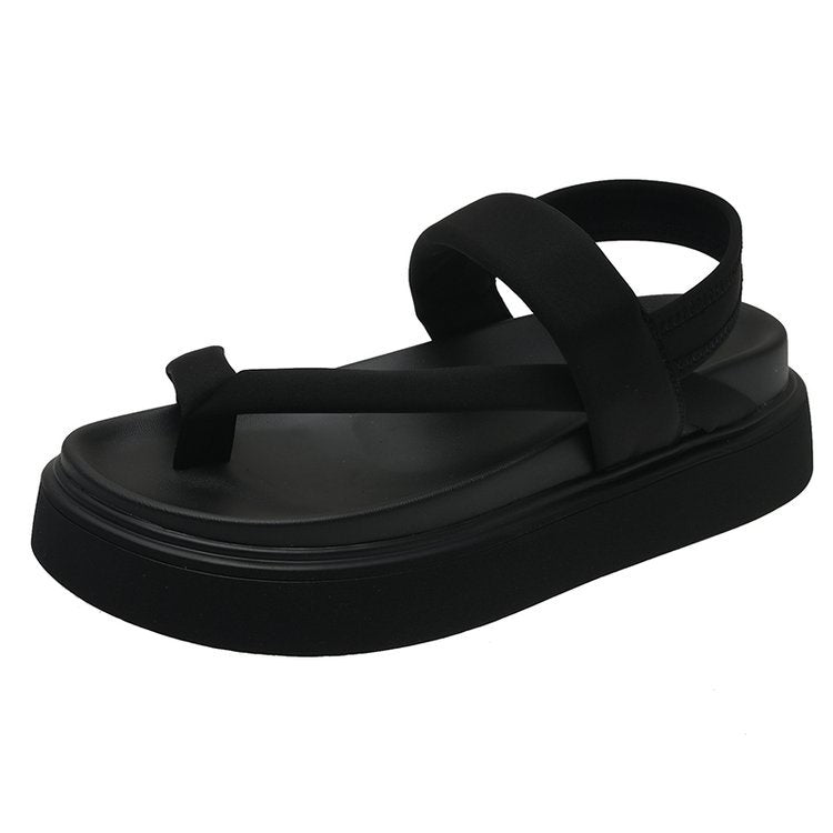 Damen komfortable Sandalen mit doppellagigem Riemendesign und rutschfester Sohle EB