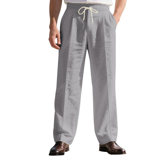 Herren Luftige Freizeit-Hose mit verstellbarem Kordelzug und pflegeleichter Oberfläche EB