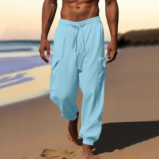 Herren lässige Cargo-Hose mit verstellbarem Bund und praktischen Seitentaschen EB