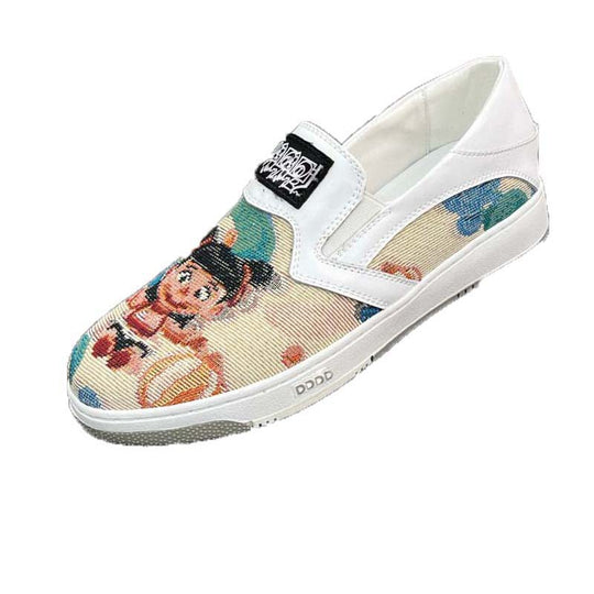 Damen Slip-On Sneakers mit kreativem Motiv und ergonomischem Komfort EB