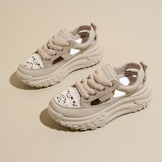 Damen modische Sneakers mit luftigen Einsätzen und komfortabler Dämpfung EB