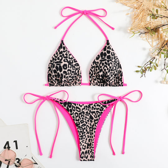 Damen Triangel-Bikini-Set mit aufregendem Leo-Muster EB