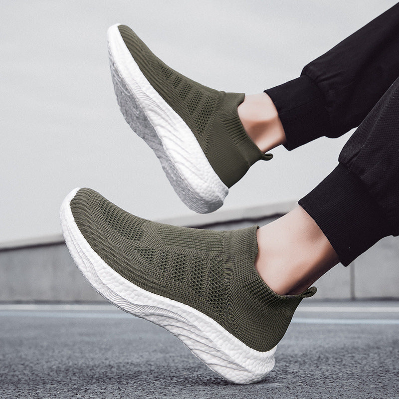 Damen Elastic Slip-On Sneakers mit atmungsaktivem Obermaterial EB