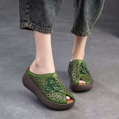 Damen Modische Clogs mit floraler Applikation und atmungsaktivem Design EB